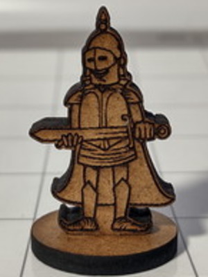 Guarda com uma espada em miniatura para rpg