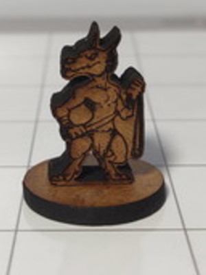 Kobolds com estilingue em miniatura para rpg em mdf