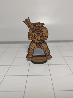 Bugbear com mace miniatura para rpg em mdf