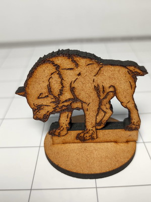 Lobo atroz (dire wolf) miniatura para rpg em mdf
