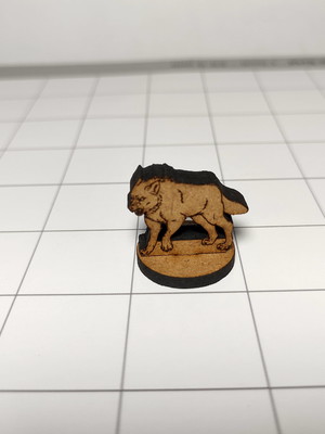 Lobo (rosnando) em miniatura para rpg em mdf