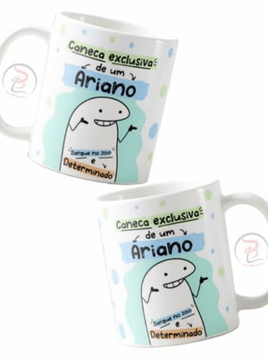 Caneca signo áries masculina ariano divertida bentô