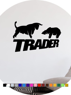 Adesivo parede sala trader de ações e criptomoedas