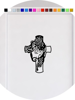 Adesivo para porta jesus cristo coroa espinhos