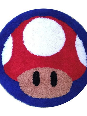Tapete cogumelo mario bross 100cm / com antiderrapante