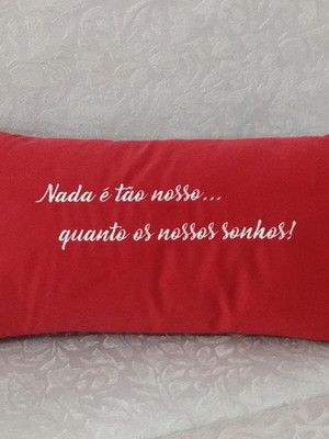Almofada baguete suede bordada