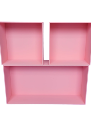 Kit com 3 nichos retangular 100% mdf- rosa