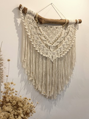 Painel de macramê sisal