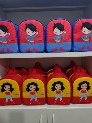 Kit 10 mochilinhas personalizada herois