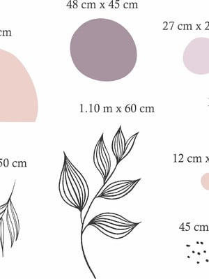 Adesivo decorativo parede floral minimalista boho rosa b37