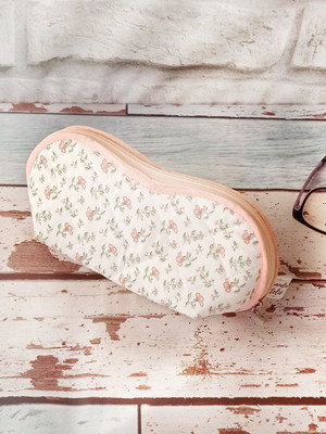 Capa de óculos - floral creme