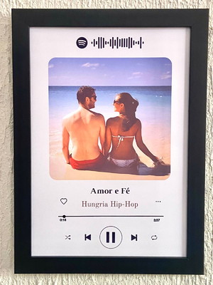 Quadro spotify personalizado com foto