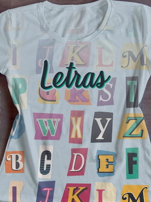 Baby look feminina, profissões letras