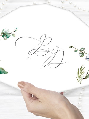 Leque personalizado de papel para casamento