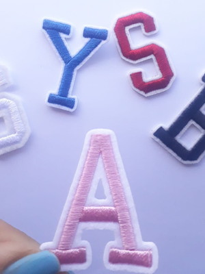 4 letra bordado termocolante aplique patch jaqueta roupa