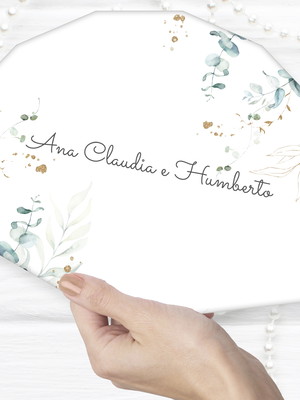Leque personalizado para casamento