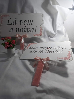 Placa para a entrda da noiva de mdf