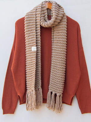 Cachecol de tricot feito à mão | inverno