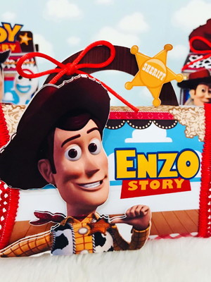 10 caixas almofada com alça toy story com 1 aplique