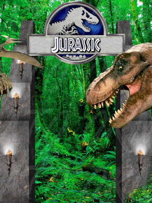 Painel tecido sublimado 3d dinossauros 04 3x2