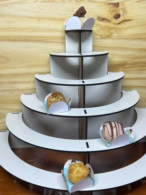 Suporte porta doces em mdf branco - meia lua