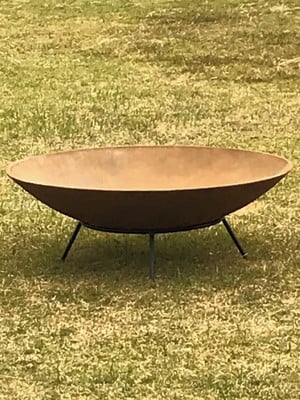 Lareira de aço fogo de chão à lenha 74cm jardim firepit