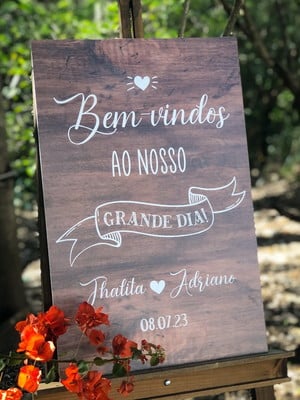 Placa casamento bem-vindos recepção convidados