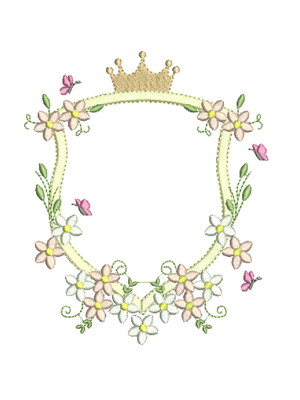 Matriz de bordado - brasão de flores
