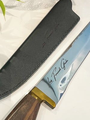 Faca artesanal 8 polegadas personalizada bainha preta