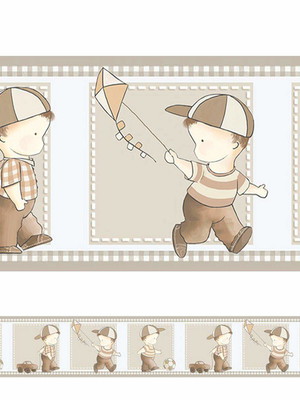 Adesivo decorativo faixa menino com pipa e bola ref:2250