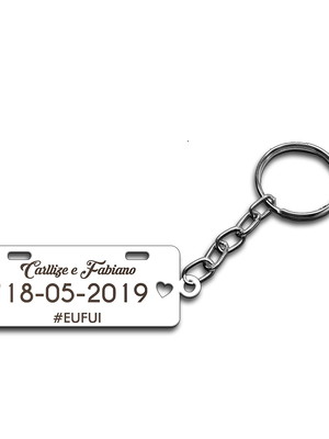 Chaveiro lembrança casamento 5 personalizado em mdf