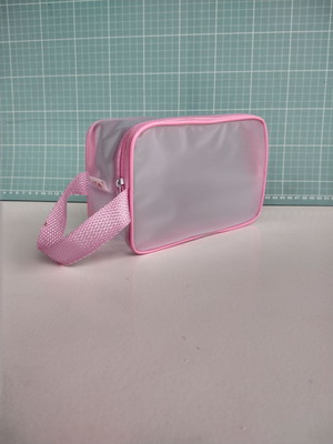 Nécessaire plástico fosco rosa bb