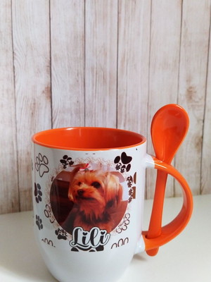 Caneca com colher personalizada pet/dog