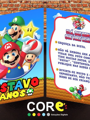 Plaquinha de mesa super mario bros