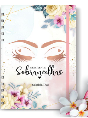 Caderno de agendamentos - design de sobrancelhas