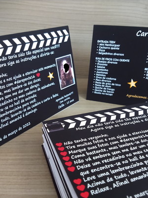 Cardapio de mesa festa cinema gde