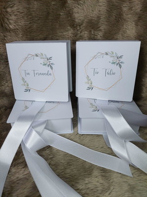 Caixa convite padrinhos batismo/ casamento/ crisma