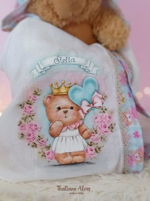 Toalha fralda com capuz ursinha princesa