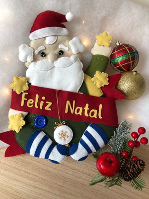 Enfeite de porta do papai noel
