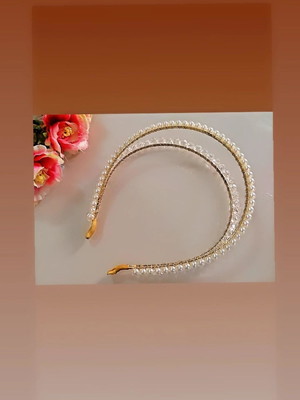 Tiara dupla de pérolas