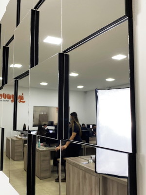 Espelhos de vidro decorativo liverpool mdf 18x18 -9 peças