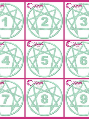 Matriz de bordado - kit eneagrama- chaveiros