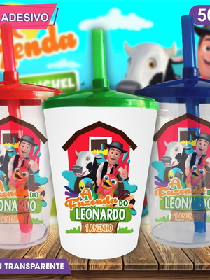 Copo twister personalizado fazendinha do zenon - 500 ml
