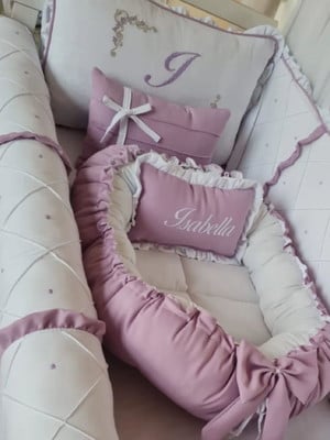Kit berço enxoval bebê lilás isabella 10 peças promoção