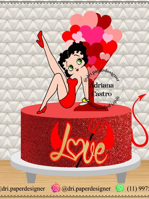 Topo de bolo betty boop
