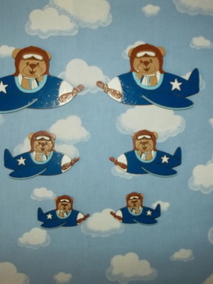 Urso aviador aplique em mdf personalizado