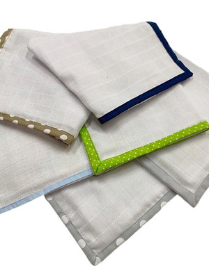 Kit fralda boca menino cores variadas 100% algodão 06 peças