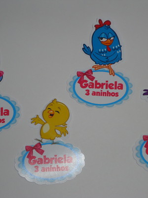 Aplique galinha pintadinha 22cm com nome
