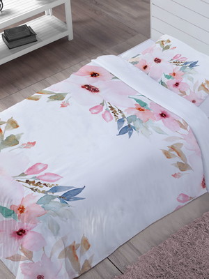 Edredom infantil + fronha solteiro floral 100% algodão -e361