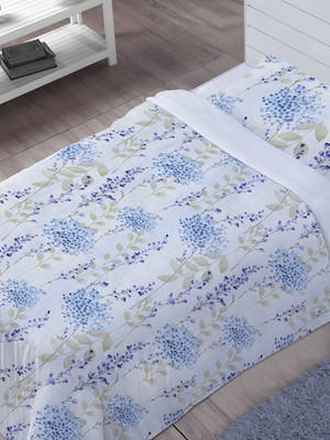Edredom infantil + fronha solteiro floral 100% algodão -e25